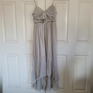 Listicle Gray Maxi Dress. Linen Floor Length. Womens M